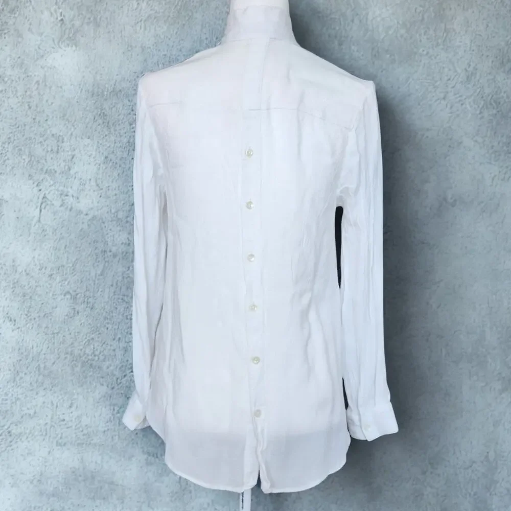 Anthropologie / Leifsdottir White Embroidered Bib-Front Blouse – Women Size 2 - Picture 6 of 9